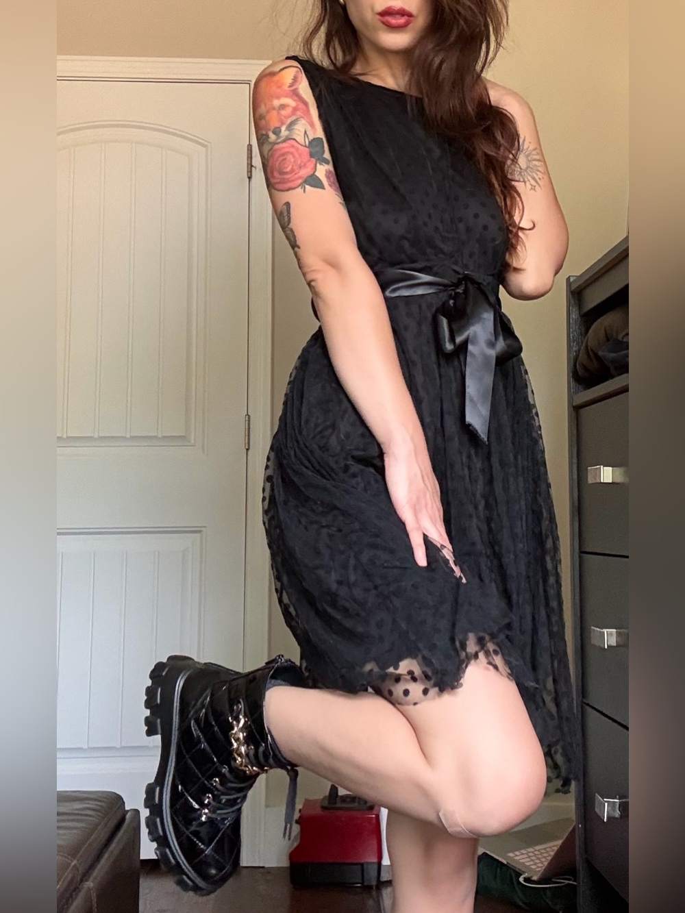 Mesh Polka Dot Dress